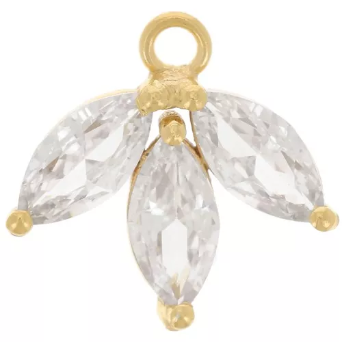 Dije 14 mm - Dorado Dorado Fino - Cristal x1