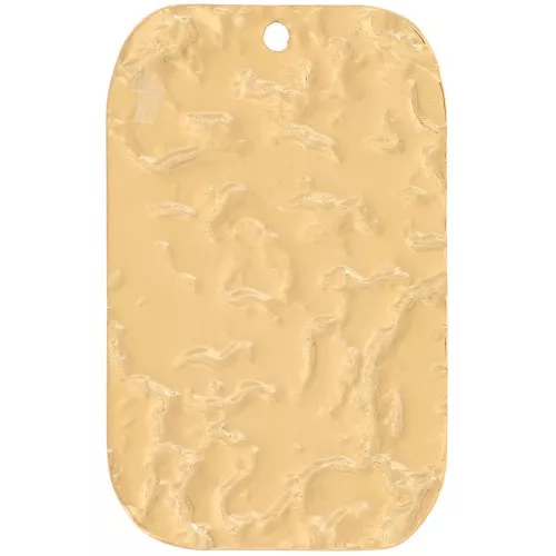 Colgante Rectángulo Martillado 27x17 mm - Acero inoxidable 316L Dorado x2