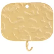 Colgante Rectángulo 19x20 mm - Dorado 316L Acero Inoxidable x2