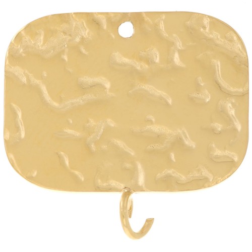 Colgante Rectángulo 19x20 mm - Dorado 316L Acero Inoxidable x2