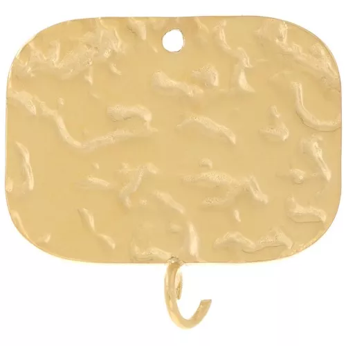 Colgante Rectángulo 19x20 mm - Dorado 316L Acero Inoxidable x2