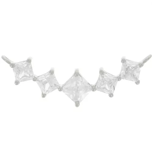 Entrepieza rombo 32x10 mm - Plata 925 - Cristal x1