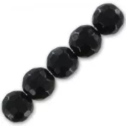 Cuentas Redonda facetada 6 mm Black Onyx x15
