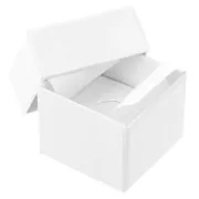 Joyero de fantasía para anillo de cartón 5x5x4 cm - Blanco x1