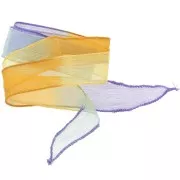 Violeta - Ruban de soie 25 mm - Tie and dye - Jaune - Violet - Orange x85cm Ruban de soie 25 mm - Tie and dye - Jaune - Violet - Orange x85cm