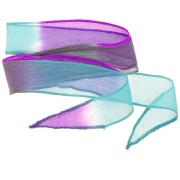 Cinta de seda 25 mm - Tie and dye - Violín - Turquesa - Gris x85cm