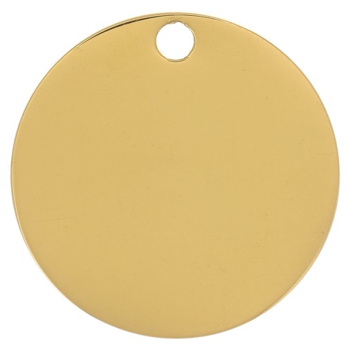 Medalla grabable 15 mm - Acero inoxidable 316L dorado x1