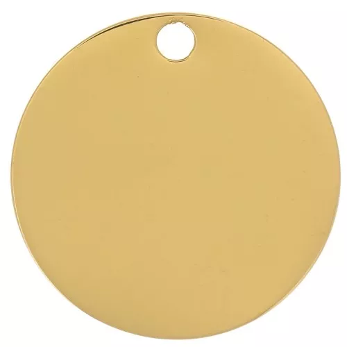 Medalla grabable 15 mm - Acero inoxidable 316L dorado x1