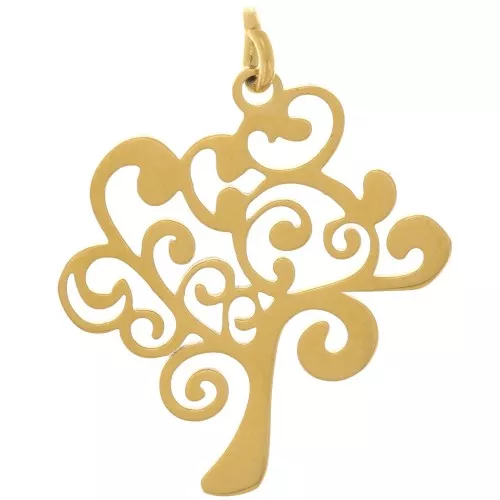Colgante Árbol de la vida 20x18 mm - Acero inoxidable 316L dorado x1