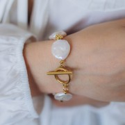 Cierre en T para pulsera o collar de 16 mm - Acero inoxidable dorado 304L x1