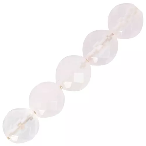 Cuentas Redondas facetadas  6 mm Cuarzo Rosa x15