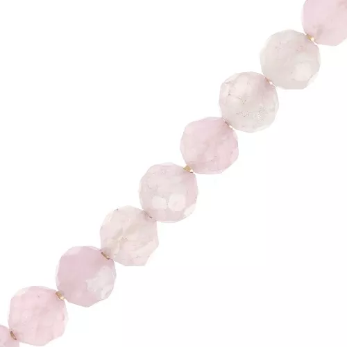 Cuentas Redondas facetadas 4 mm Cuarzo Rosa x20