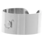 Anillo ajustable de 10 mm de ancho con anilla abierta - Tallas 52 a 58 - Acero inoxidable 316L x1