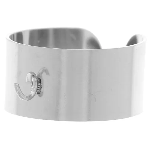 Anillo ajustable de 10 mm de ancho con anilla abierta - Tallas 52 a 58 - Acero inoxidable 316L x1
