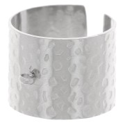 Anillo martillado ancho ajustable 15 mm - anillo cerrado - T52 a 58 - acero inoxidable 316L x1