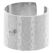 Anillo martillado ancho ajustable 15 mm - anillo cerrado - T52 a 58 - acero inoxidable 316L x1