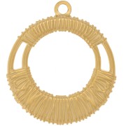 Colgante redondo hueco 30 mm efecto trenzado - Acero inoxidable 304L Dorado x1