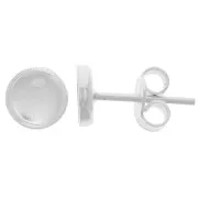 Pendientes para cabujón de fondo plano 6 mm - Plata de ley 925 x2