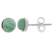 Pendientes para cabujón de fondo plano 6 mm - Plata de ley 925 x2