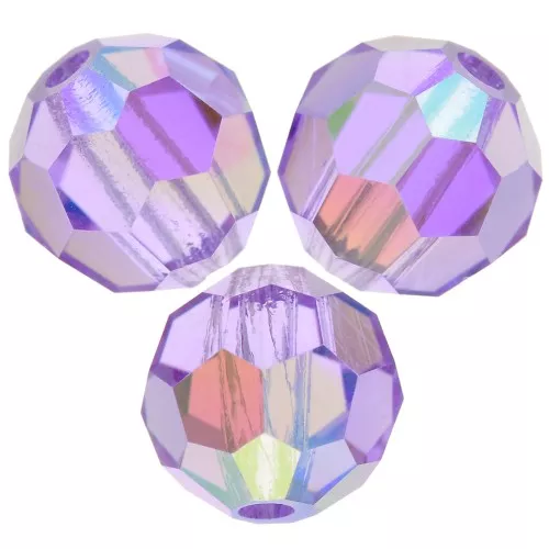Preciosa perlas facetadas redondas - Cuenta redonda 6 mm - Violeta AB x6