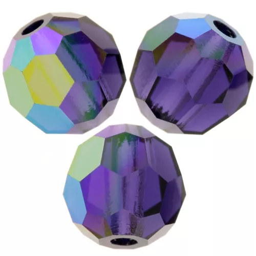 Perlas facetadas redondas Preciosa - Cuenta redonda 6 mm - Deep Tanzanite AB x6