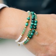 Cuentas Redondas facetadas  4 mm Green Aventurine x20