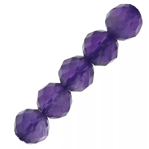 Cuentas Redondas facetadas  4 mm Amatista x20