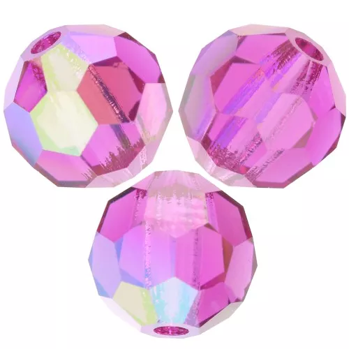 Preciosa perlas facetadas redondas - Perla redonda 6 mm - Fucsia AB x6