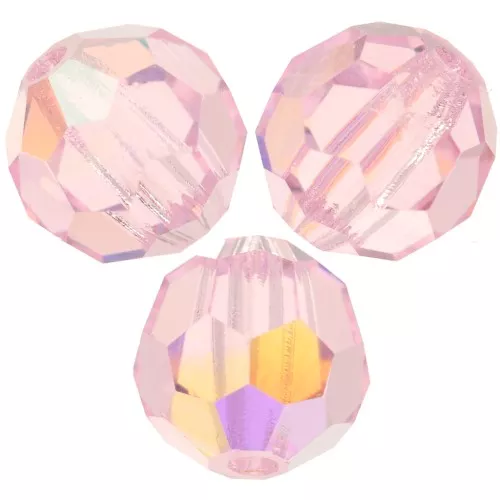 Perlas facetadas redondas Preciosa - Cuenta redonda 6 mm - Pink Sapphire AB x6