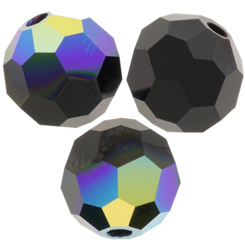 Preciosa perlas facetadas redondas - Perla redonda 6 mm - Jet AB x6