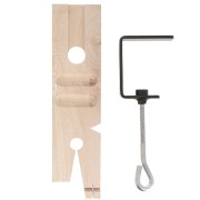 Taco de madera precortado en forma de V de 22,5x6 cm con mordaza de acero x1|raw }}