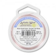 Artistic Wire Alambre de cobre flexible anti-desgaste de 0,81 mm - Dorado Rosa x7,6m