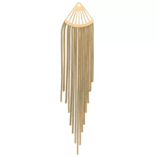 Colgantes de flecos de cadena serpentina 75x14,5 mm - Acero inoxidable 316L dorado x2