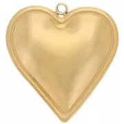 Colgantes corazón curvo 22x20 mm - Acero inoxidable dorado 304L x2