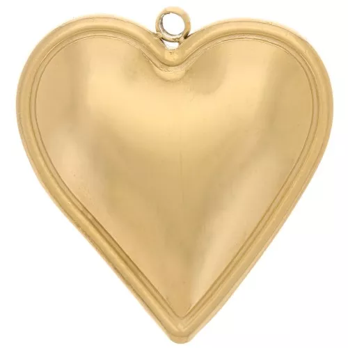 Colgantes corazón curvo 22x20 mm - Acero inoxidable dorado 304L x2