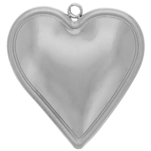 Colgantes corazón curvo 22x20 mm - acero inoxidable 304L x2