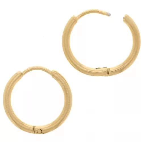 Bocallaves redondas de 16 mm - alambre de 2 mm - Acero inoxidable dorado 304L x20