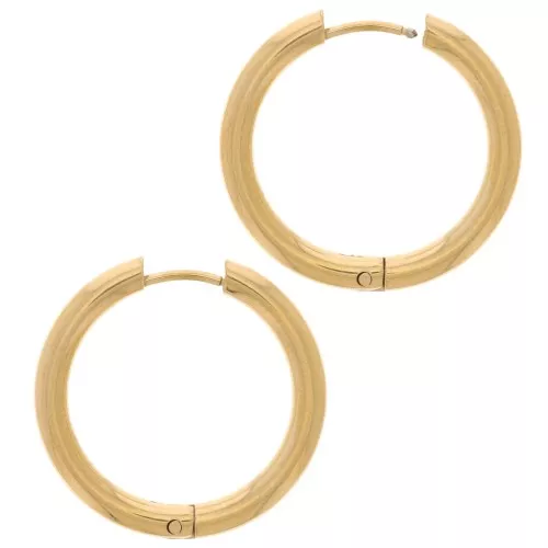 Criolla redonda de 21 mm - Alambre de 2,5 mm - Acero inoxidable 304L Dorado x2