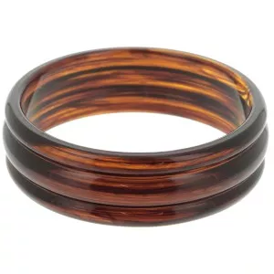 Pulsera brazalete de 66 mm de resina translúcida - Ámbar jaspeado x1