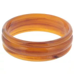 Pulsera brazalete de 66 mm de resina translúcida - Albaricoque jaspeado x1