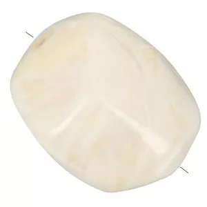 Cuenta irregular de resina opaca barroca 19x15 mm - Crema jaspeado x1
