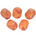 Cuenta barroca irregular de resina transparente 19x15 mm - Albaricoque jaspeado x1