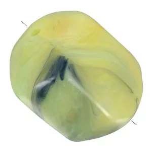 Cuenta barroca irregular de resina opaca 19x15 mm - Olivino jaspeado x1