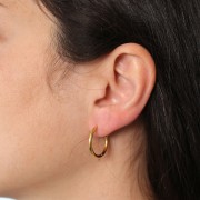 Pendientes de aro redondos de 20 mm - Hilo de 2 mm - Acero inoxidable 304L Dorado x20