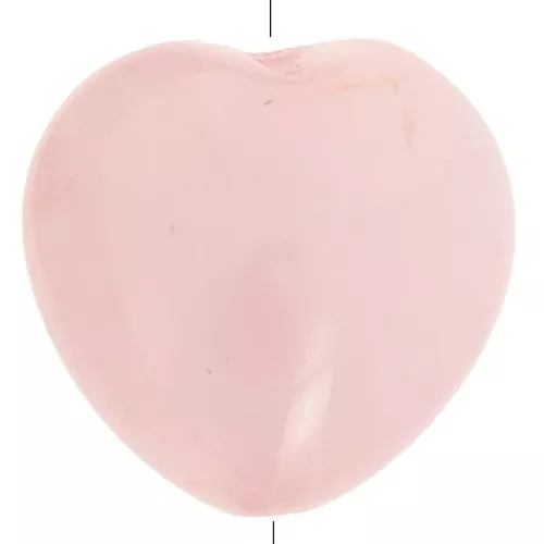 Cuentas corazón 14 mm gema - Cuarzo Rosa x4