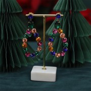 Colgante gota 64x34 mm - cabujones 1088 8 mm & cabujón 4120 14x10 mm - Plateado