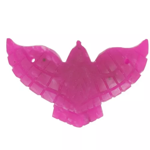 Gema águila tintada espaciador 42x24 mm - Calcedonia rosa x1