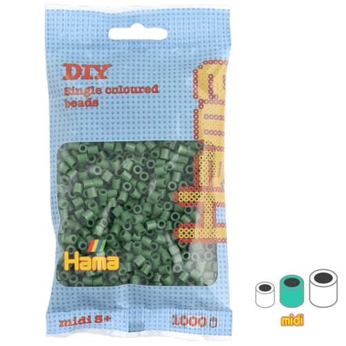 Perlas de planchar Hama MIDI 5 mm - Verde bosque (n°102) x1000