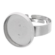Anillo ajustable T.52 a T.57 para cabujón de 14 mm - Acero inoxidable x1