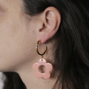 Pendientes de aro abierto 26 mm con anilla cerrada - Dorado con oro fino x2